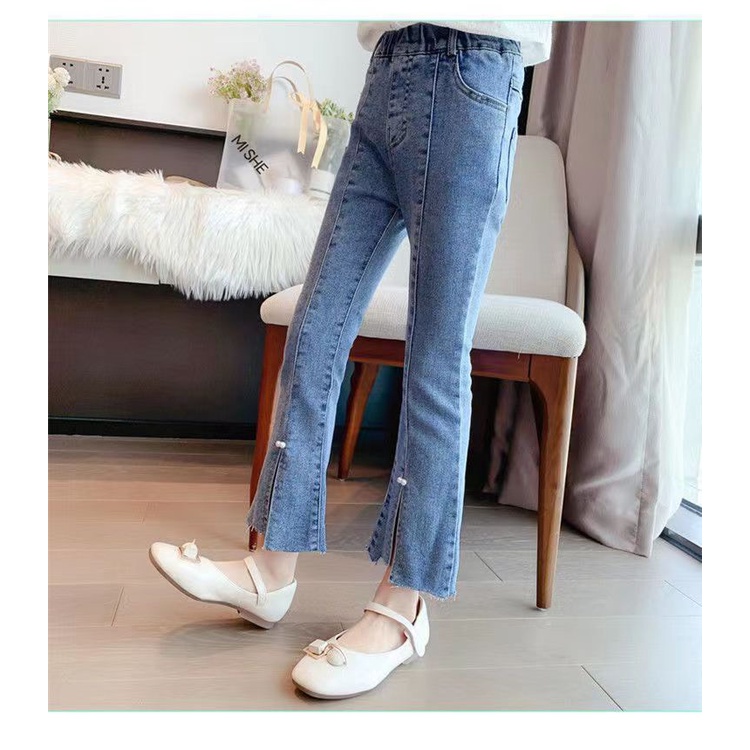 Quần JEAN dài cho bé mẫu mới siêu hot, dáng ống quần xẻ thời trang - Hàng Quảng Châu (QB49)