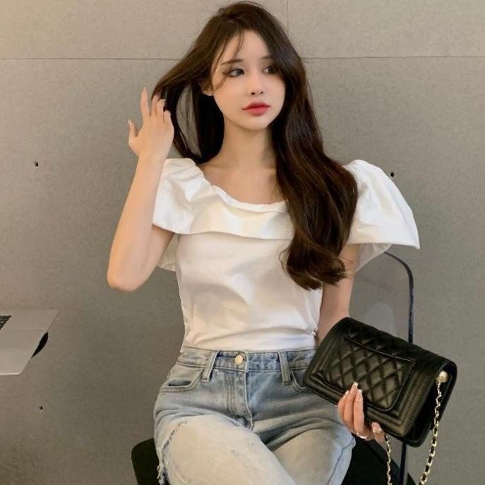 Áo trễ vai nữ tay phồng MaiRin Fashion chất vải lụa kiểu hở vai siêu dễ phối đồ 033