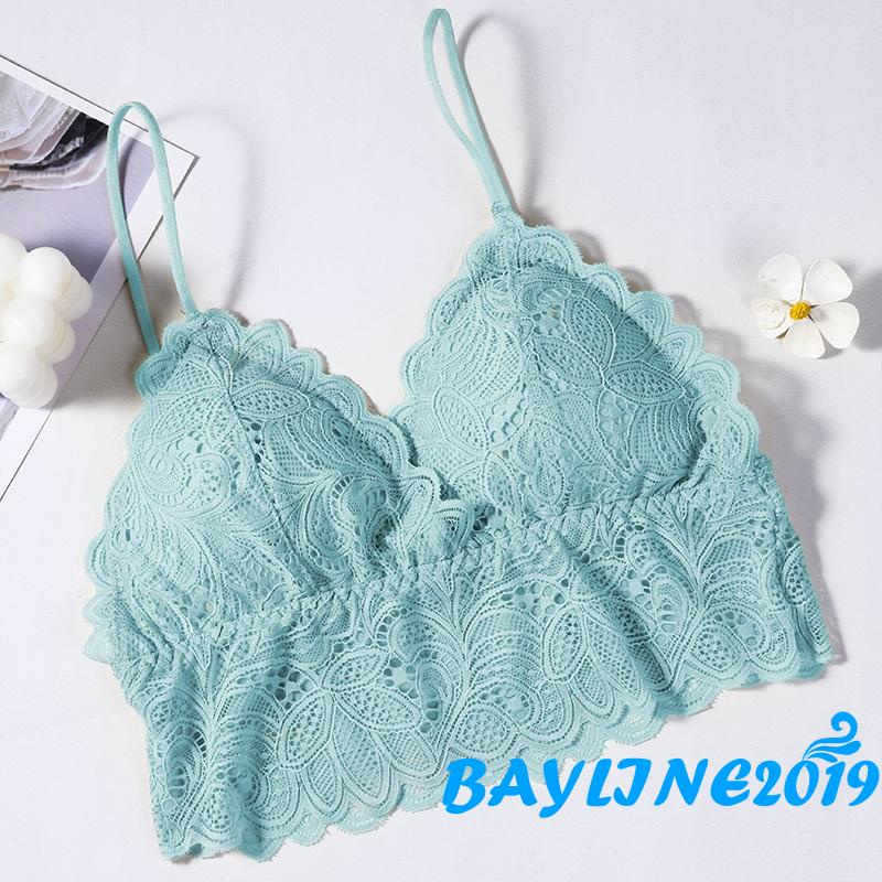 Áo lót màu trơn nâng ngực phối ren đơn giản phong cách ngọt ngào thời trang cho nữ