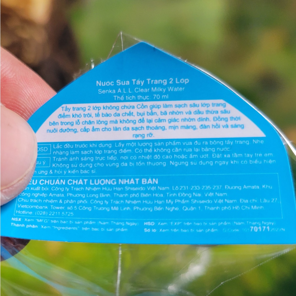 Nước/Sữa tẩy trang Senka All Clear Water 70ml