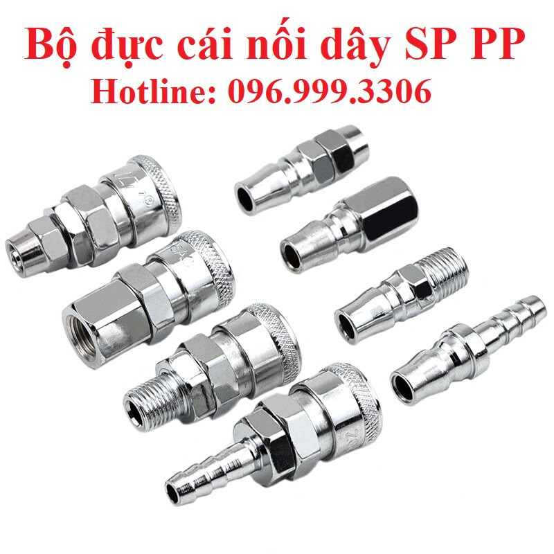 Bộ khớp nối đực cái cắm dây SP-PP khí nén chịu được áp suất cao, đầy đủ kích cỡ giá sỉ