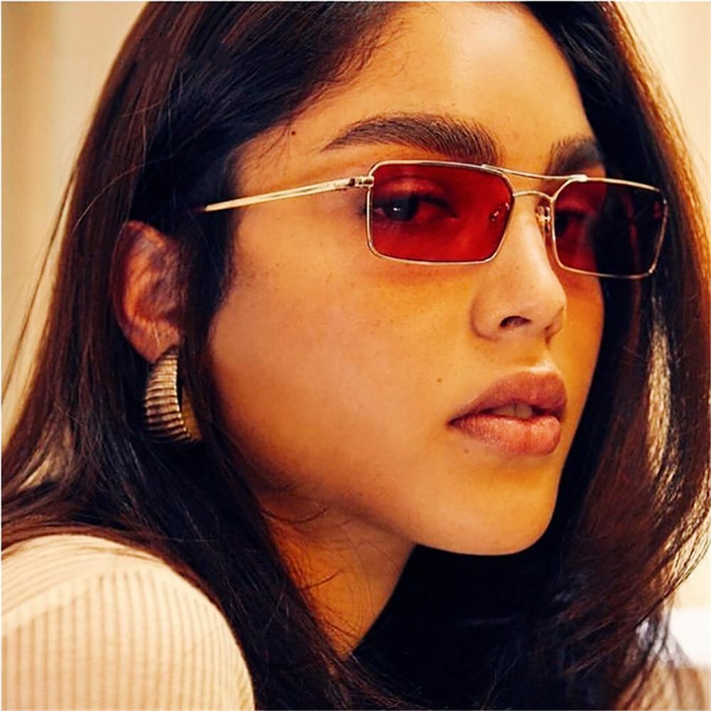 Kính Mát Gọng Kim Loại Màu Ngà Phong Cách Retro Thời Trang Cho Nữ