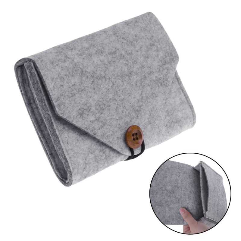 Túi Nỉ Đựng Dây Cáp Chuột Tiện Lợi Du Lịch