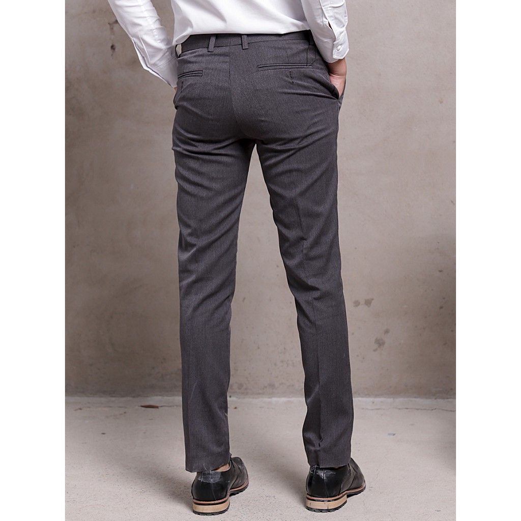 Quần Âu Nam Xám Đậm loại đẹp Quần Tây nam co dãn không nhăn không xù dáng hàn quốc | BigBuy360 - bigbuy360.vn
