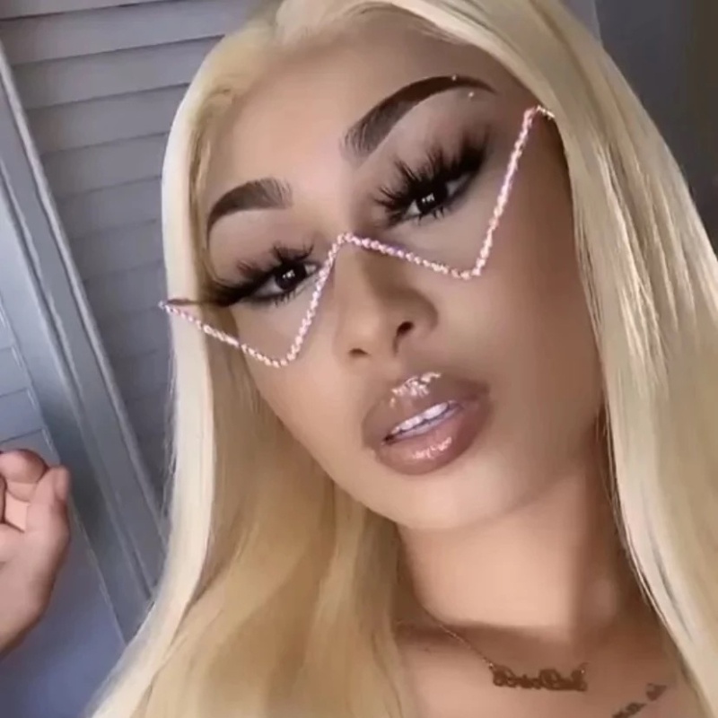 Mắt Kính Gọng Kim Loại Hình Chữ V Thời Trang Theo Phong Cách Phương Tây