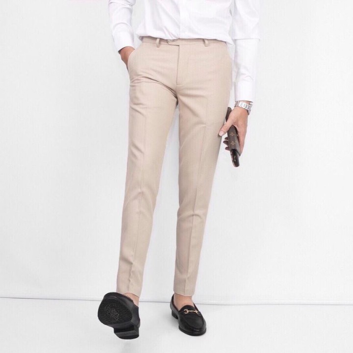 Quần âu nam dáng côn, màu XANH HÒA BÌNH + KEM SỮA , vải cotton cao cấp SIÊU ĐẸP