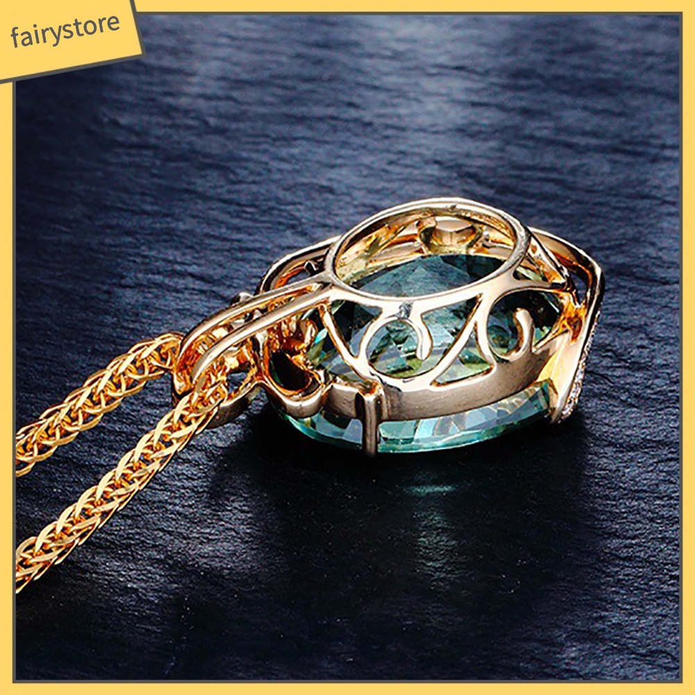 Dây Chuyền Mặt Hình Oval Đính Đá Sang Trọng Cho Nữ