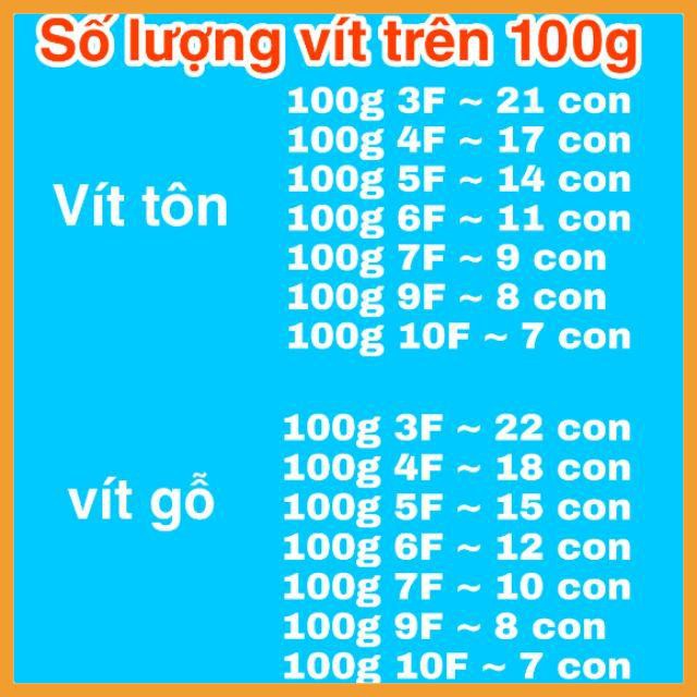 [Bán lẻ 100g] Vít bắn tôn, bắn gỗ đầu lục giác