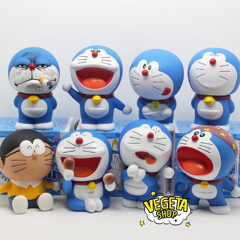 Mô hình mèo ú Doraemon đa sắc thái trang trí nhà cửa, bàn làm việc bàn học