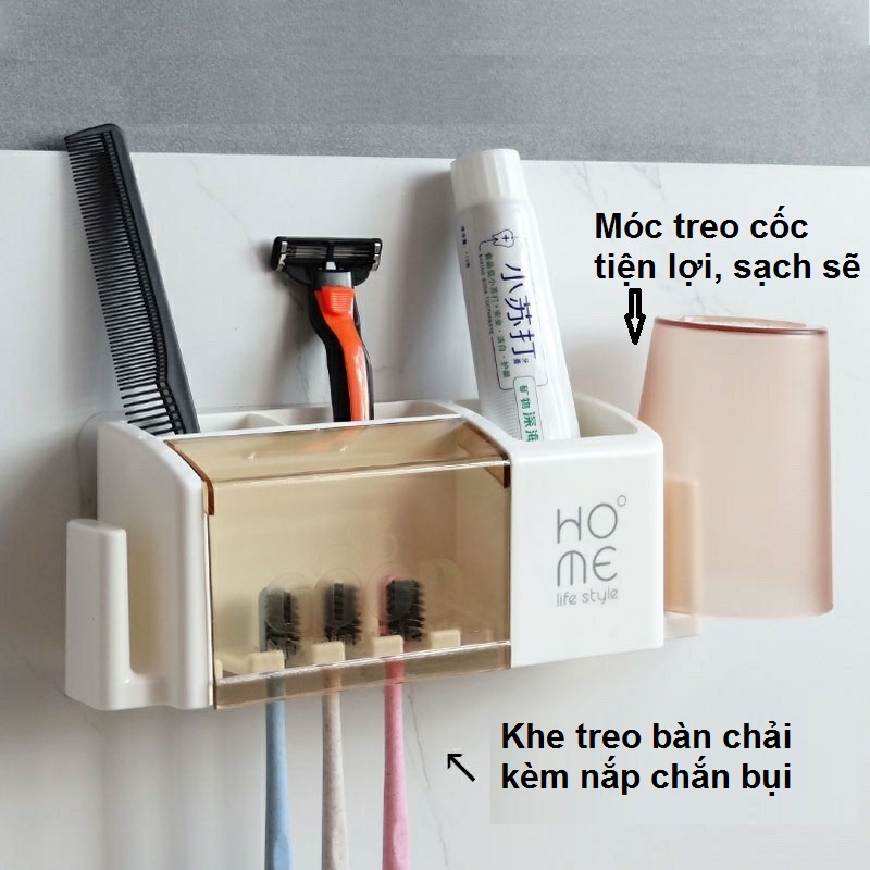 Kệ Để Bàn Chải, Kem Đánh Răng Dán Tường Chắc Chắn