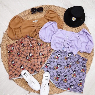 ❤️ set áo rút ngực + quần mickey #180k