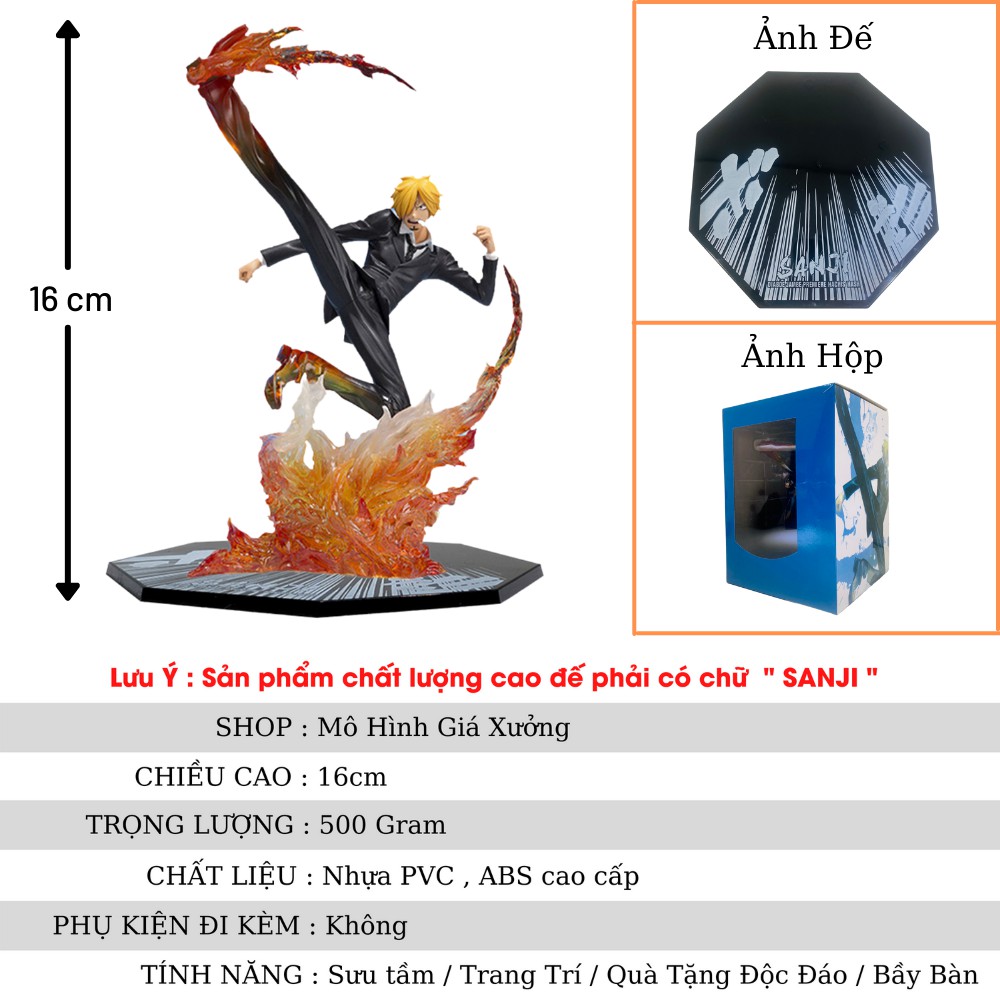 Mô hình One Piece Sanji F.zero hàng cao cấp đế có chữ tên nhân vật sanji cao 16cm hiệu ứng chiến đấu đặc biệt , figure