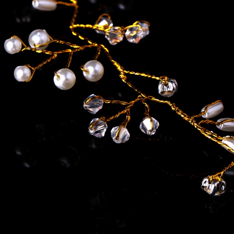 Băng Đô Cài Tóc Đính Hạt Ngọc Trai Giả Thanh Lịch Cho Cô Dâu