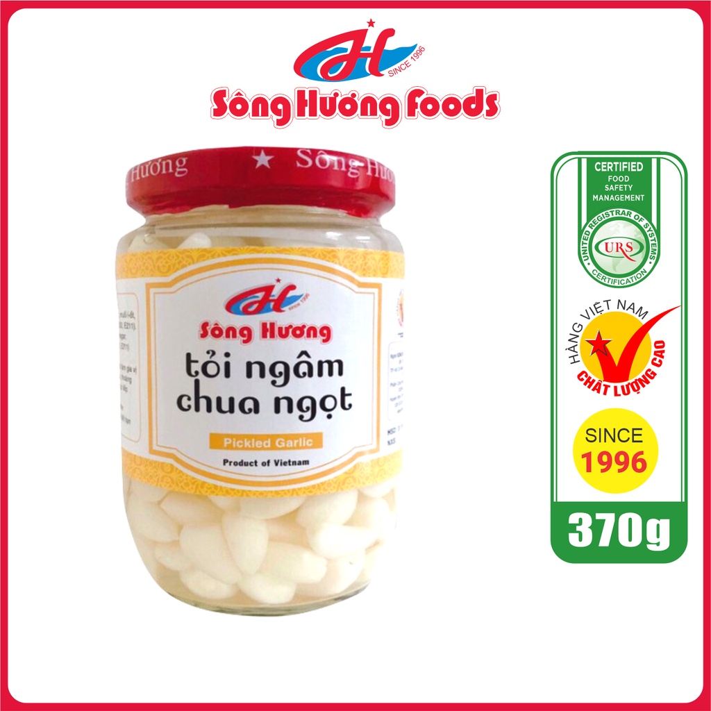 Tỏi Ngâm Chua Ngọt Sông Hương Foods Hũ 370g - Ăn kèm cơm , bún , phở , mì tôm , ăn vặt , thịt nướng