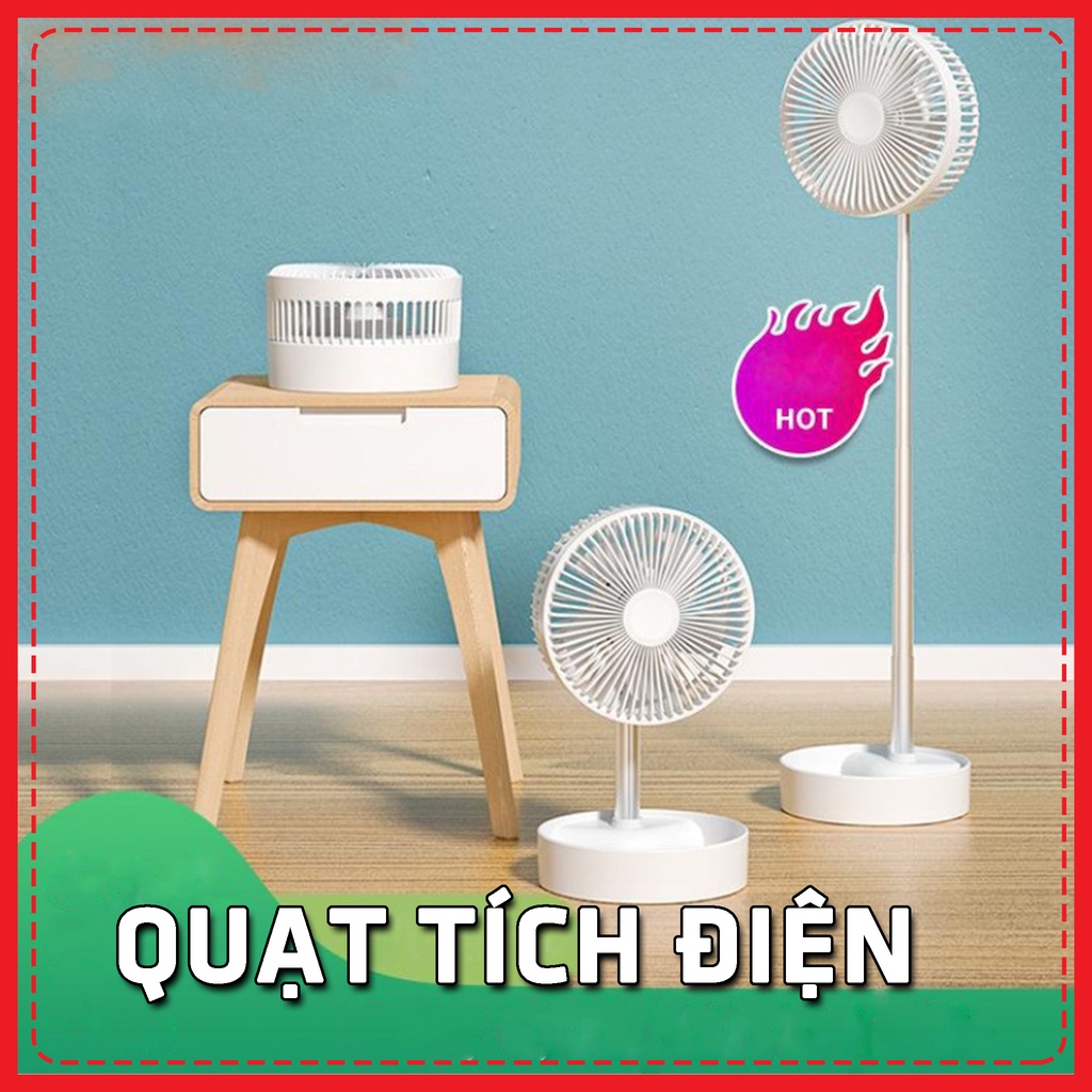 Quạt Tích Điện Gấp Gọn Loại Lớn Xoay Linh Hoạt - Hàng Cao Cấp [BẢO HÀNH 1 ĐỔI 1]