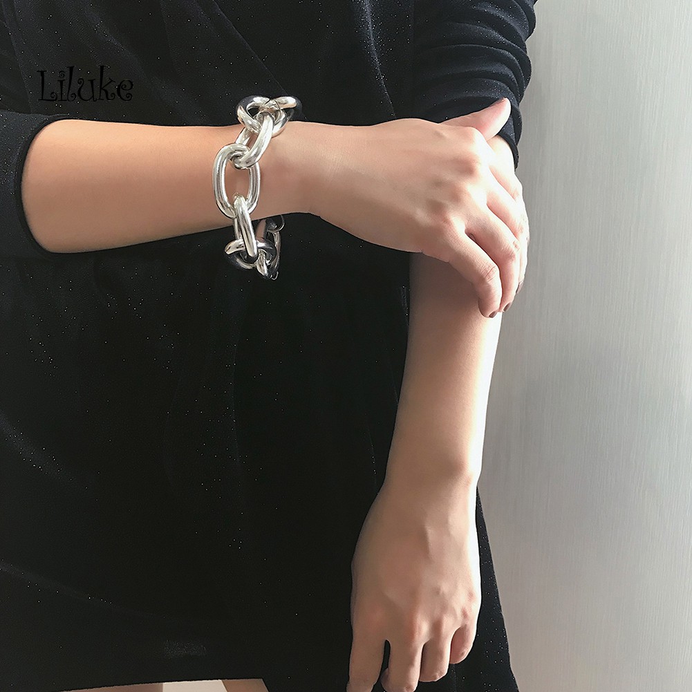 Vòng Cổ Choker Dây Xích Bản Lớn Cá Tính Cho Nữ