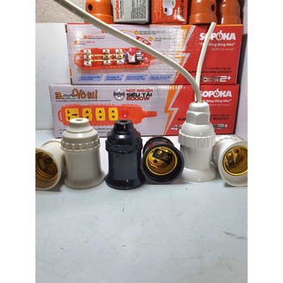 Đui đèn xoáy e27 tasaky - đui đèn xoáy e27 thả treo - đui đèn xoáy e27 chống nước có dây 200mm