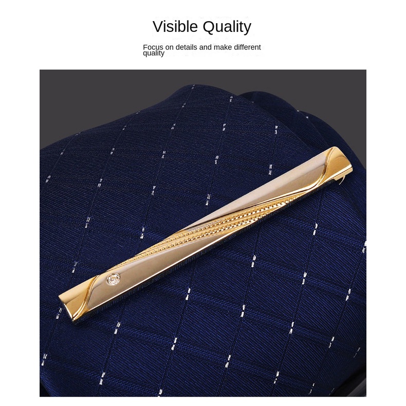 Kẹp Cà Vạt Hình Chữ C Màu Vàng Phong Cách Hàn Quốc Đơn Giản Thời Trang Cho Nam