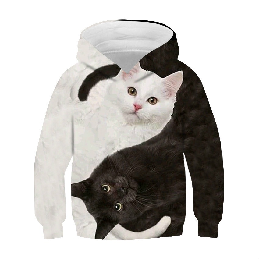 Áo Hoodie In Hình Mèo 3D Thời Trang Mùa Thu Dành Cho Bé Trai Và Bé Gái