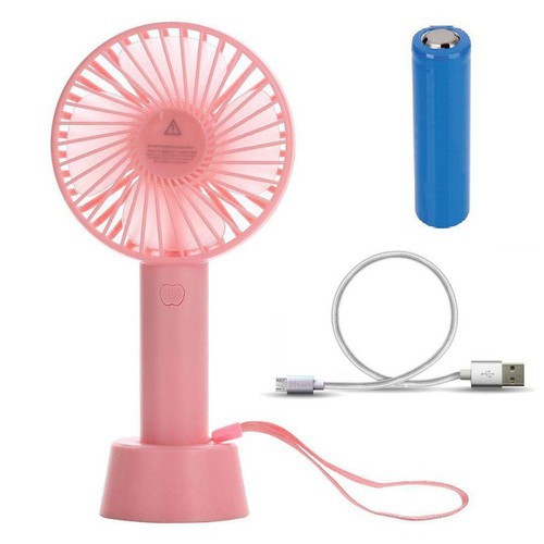 Quạt Mini Fan Có Pin Sạc Cầm Tay Tuỳ Chỉnh 3 Cấp Độ Siêu Mát Hàn Quốc(Nhiều Màu - có đế tặng kèm )