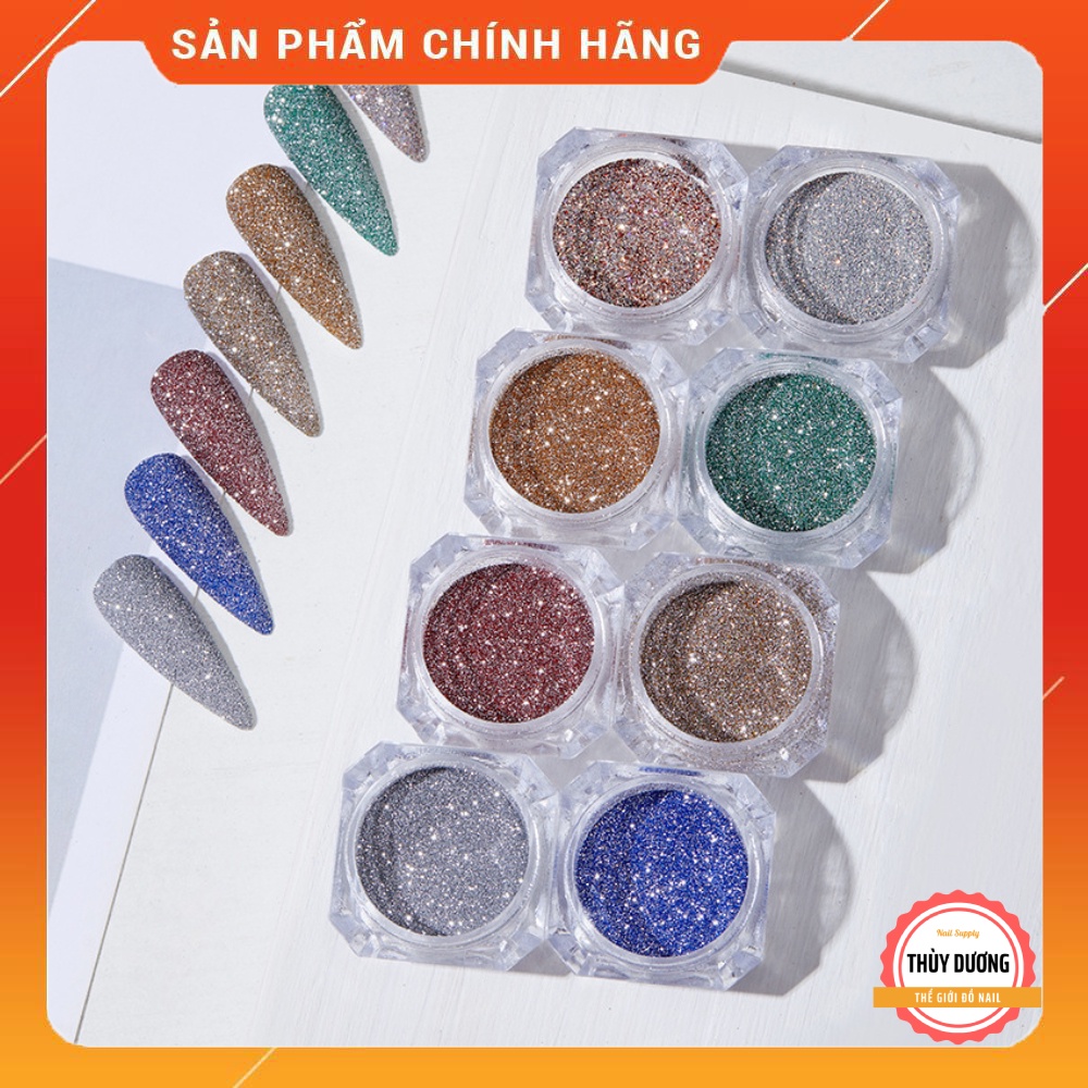 Set nhũ flash hạt mịn 8 màu chuyên dùng làm nail