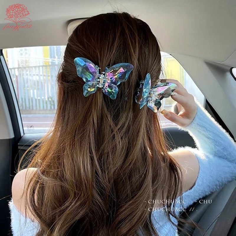 Kẹp Tóc Trong Suốt Họa Tiết Bướm Thời Trang Hàn Quốc Cho Nữ