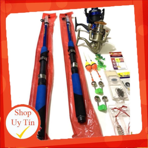 COMBO CẦN CÂU CÁ 2 CẦN 2 MÁY KIM LOẠI KÈM ĐỦ PHỤ KIỆN NHƯ ẢNH ( MUA 3 BỘ TẶNG TÚI ĐỰNG COMBO DÀI 1M) TẢI CÁ 8-15KG NO1 Đ