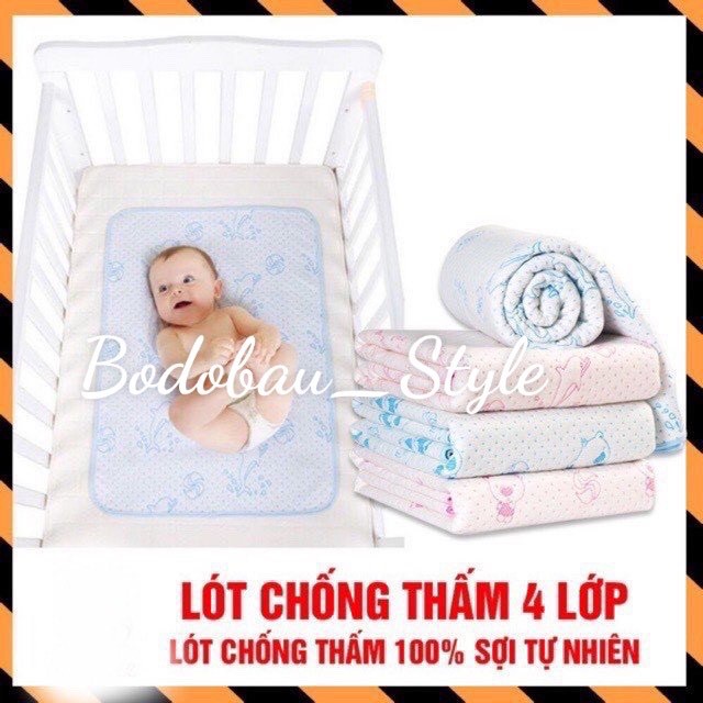 Tấm LÓT CHỐNG THẤM 4 LỚP cho bé sơ sinh loại đẹp TL342