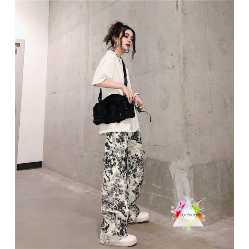 QUẦN CULOTTES HỌA TIẾT TRANH SƠN DẦU LANDSCAPE UNISEX CHẤT NGẦU - TIE DYE PANTS UNISEX - Tie Dye Boutique 💢