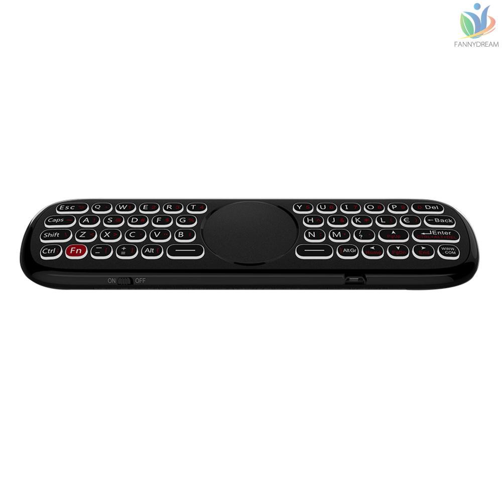 ㍿Chuột bay kiêm bàn phím mini không dây Wechip W2 Pro điều khiển từ xa bằng giọng nói 2.4G có mic cho Android/TVBox/PC