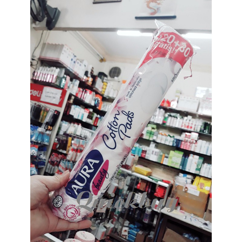 BÔNG TẨY TRANG AURA - 120 miếng + Free 30 miếng