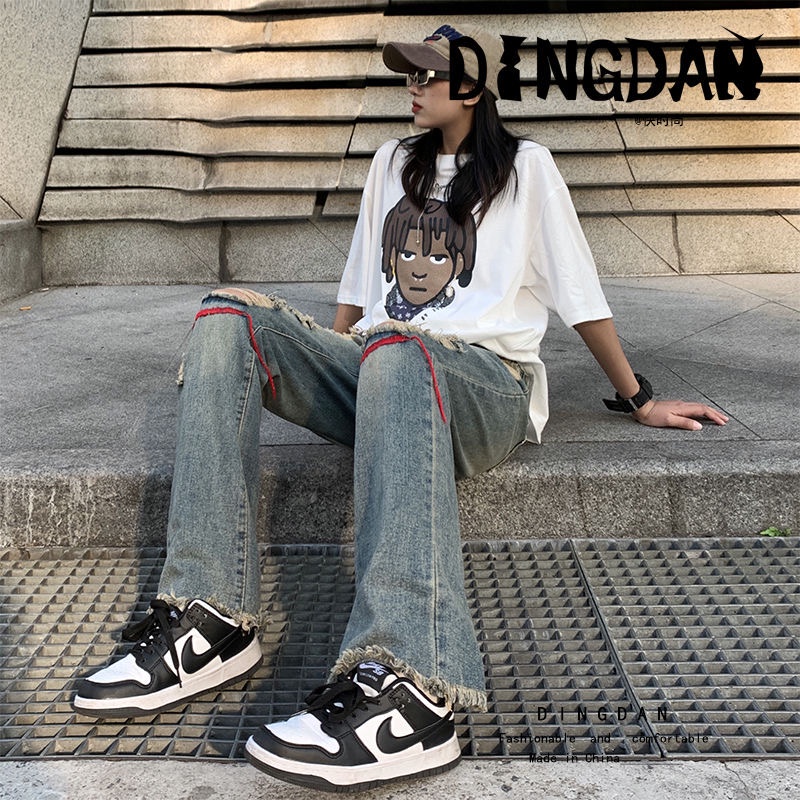Quần jeans Dài Ống Rộng Thời Trang Phong Cách Hip Hop Y2K