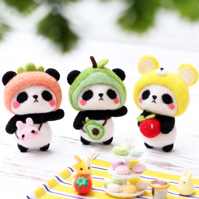 [Có hướng dẫn] Bộ kit len chọc Panda tinh nghịch