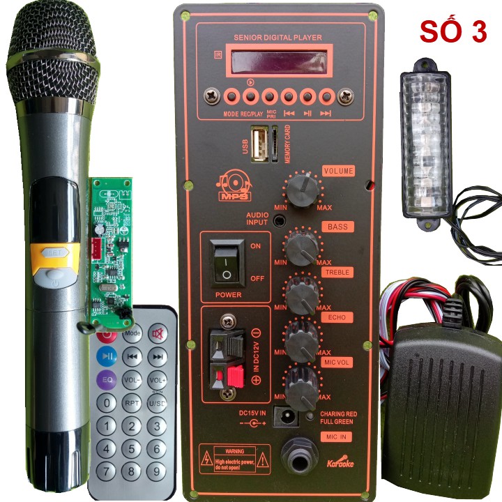 [Mã 155ELSALE giảm 7% đơn 300K] Mạch loa kéo kèm micro mạch loa kéo kèm mic HA8622 cam đỏ