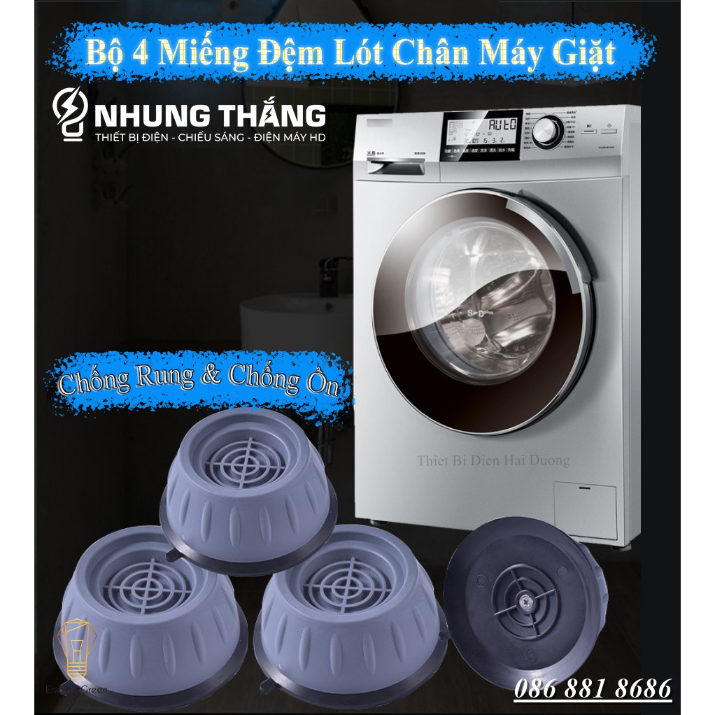 Bộ 4 Miếng Đệm Chống Rung Máy giặt - Kê Cao Máy Giặt - Giảm Rung Lắc Tăng Tuổi Thọ