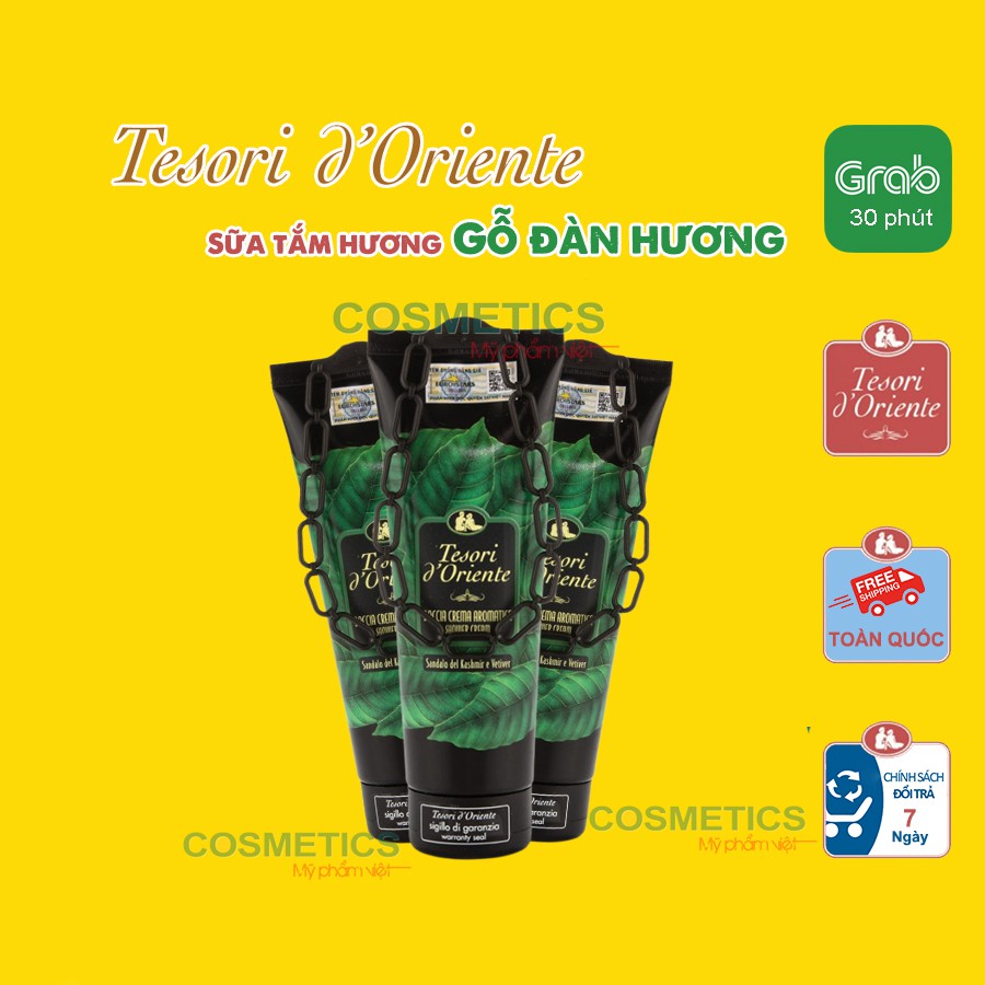 Sữa tắm nước hoa, sữa tắm xích Tesori D'Oriente dây xích 250ml các mùi quyến rũ