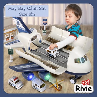 Đồ chơi cho bé Mô hình Máy Bay cảnh sát, cứu hỏa đa chức năng kèm các xe nhỏ và phụ kiện