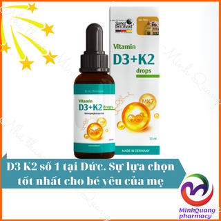 [CHÍNH HÃNG] Vitamin D3 K2 MK7 Tăng hấp thu Canxi trong 1 giọt, phát triển chiều cao tối đa (20ml)-Sanct Bernhard ĐỨC
