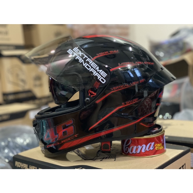 Mũ Full Face 2 Kính Royal M266 bản tem 46 Đỏ cực đẹp, MUA 1 mũ  TẶNG 1 quà , Bảo hành 12 tháng