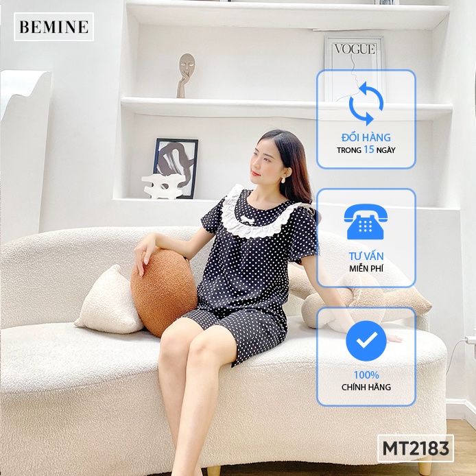 Set bộ lửng chấm bi ren cổ BEMINE MT2183DEN