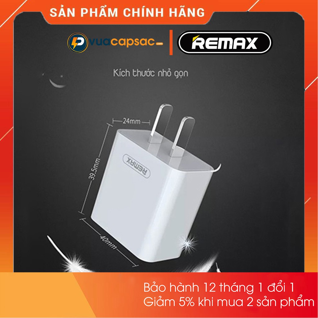 Củ sạc nhanh iPhone 2.1A chính hãng Remax Rp U110