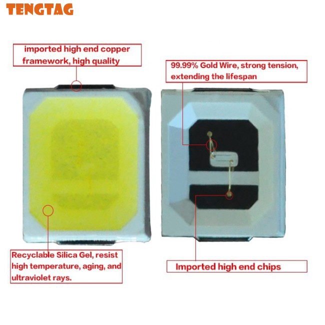 100 Chip Đèn Led Smd 2835 1w 3v Siêu Sáng