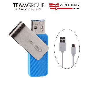 Mua USB 2.0 Team Group C142 16GB Taiwan nắp xoay 360 + Cáp micro USB tròn Romoss - Hãng phân phối chính thức