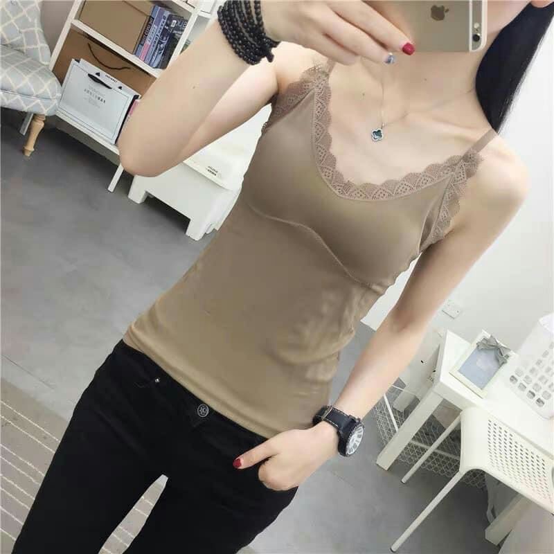 Áo Bra thân dài vải cotton tăm co dãn 4 chiều (có lót độn ngực)