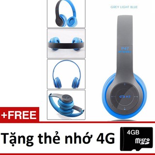 Tai nghe bluetooth P47 có khe cắm thẻ nhớ + thẻ nhớ 4g