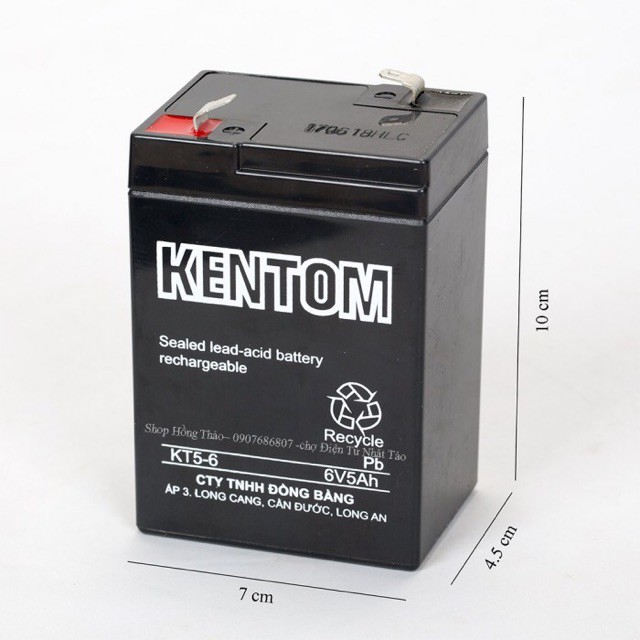 BÌNH ẮC QUY 6V 5AH DÙNG CHO QUẠT , ĐÈN TÍCH ĐIỆN, Ô TÔ, XE MÁY ĐIỆN