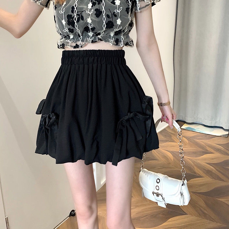 Quần short dáng váy lưng cao đính nơ thời trang mùa hè cho nữ JL-DK-22