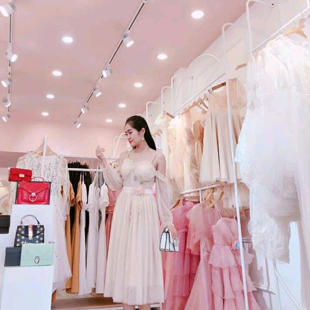 ĐẦM DỰ TIỆC TIỂU THƯ KẾT HOA 3D X HÌNH THẬT