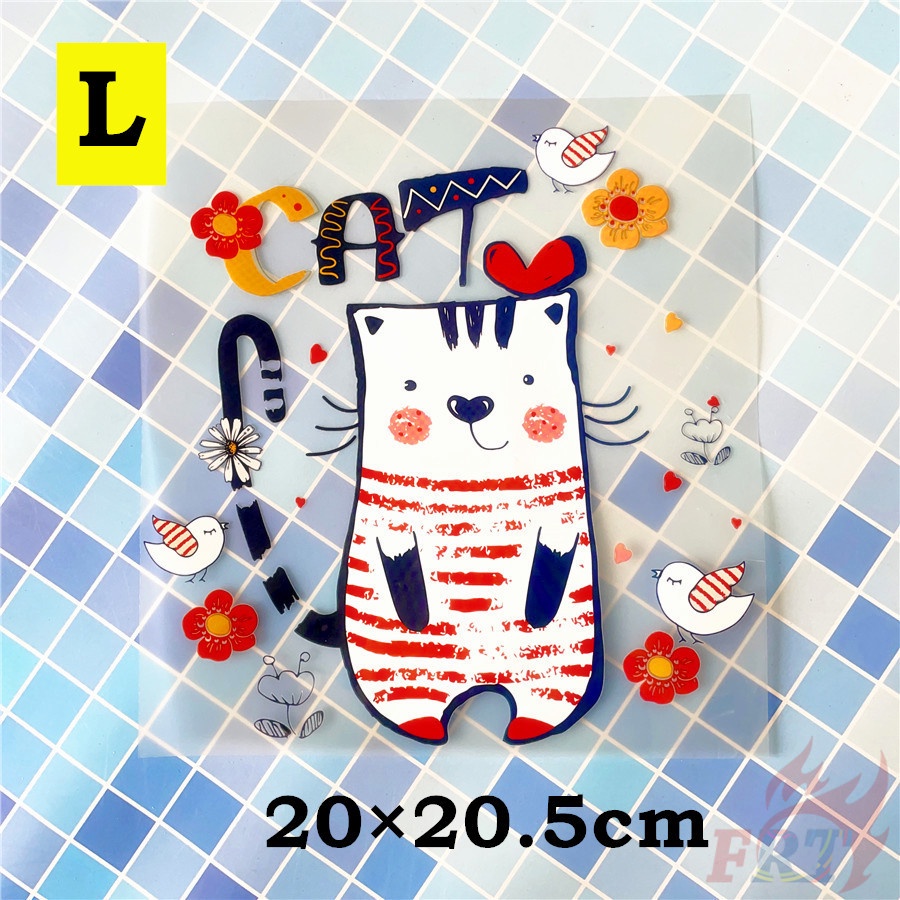 ✪ Sticker Dán Tường Hình Mèo Hoạt Hình ✪ 1 Miếng Dán Trang Trí Bằng Nhựa Vinyl