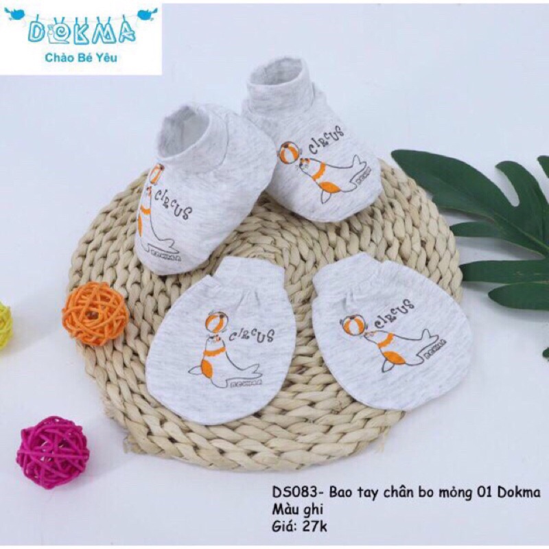 [DS083] Set bao tay, chân cotton bo mỏng Dokma